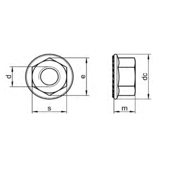 1 - DADO FLANG.Z. SIM.DIN6923-M12-A2