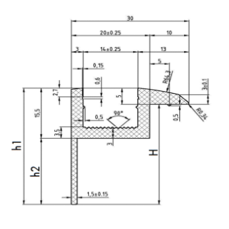 1 - MORSETTO TERMINALE W4-MM30-AL sp. 32 mm