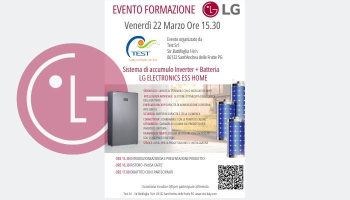 Evento di Formazione Installatori - Sistema di Accumulo LG ESS HOME